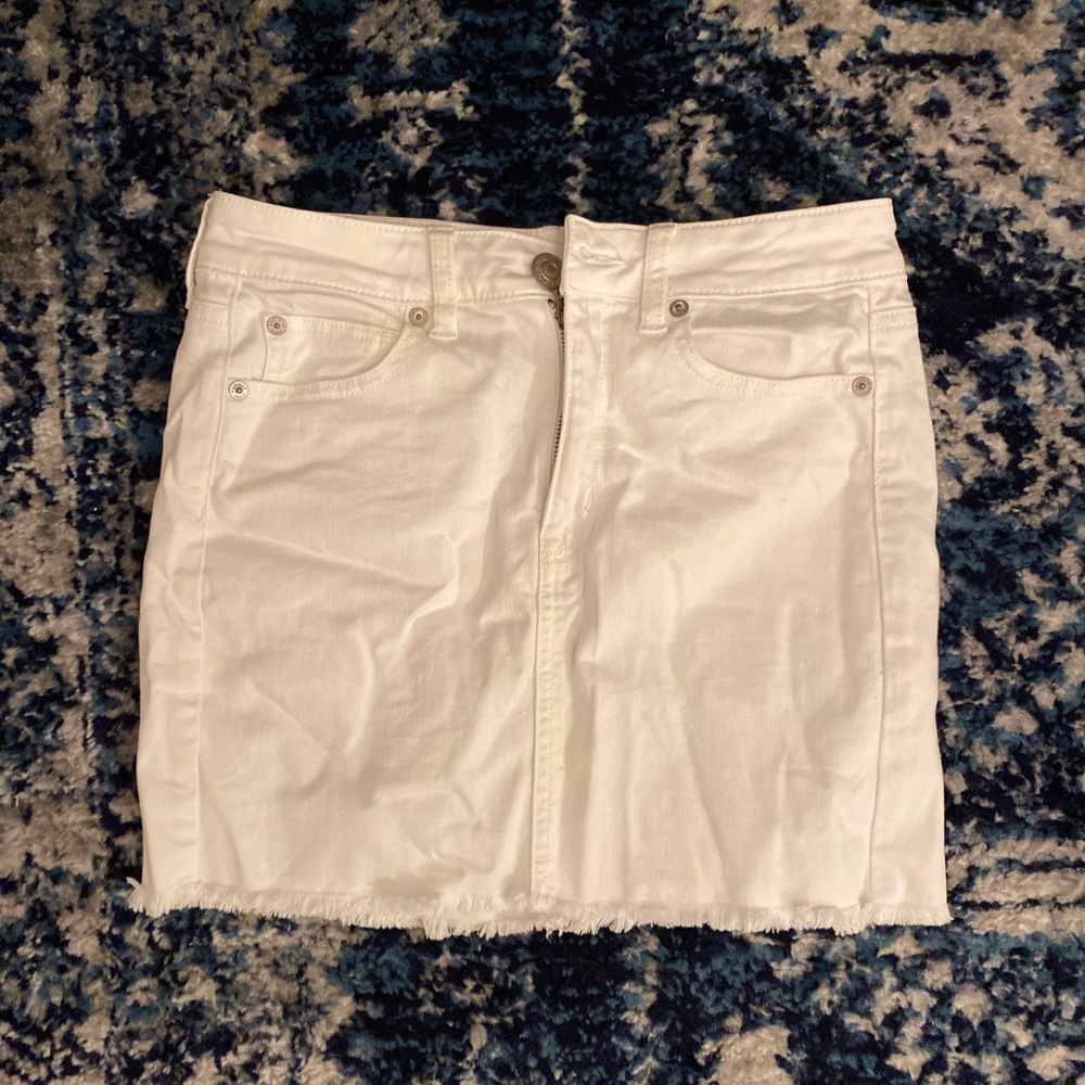 white jean skirt